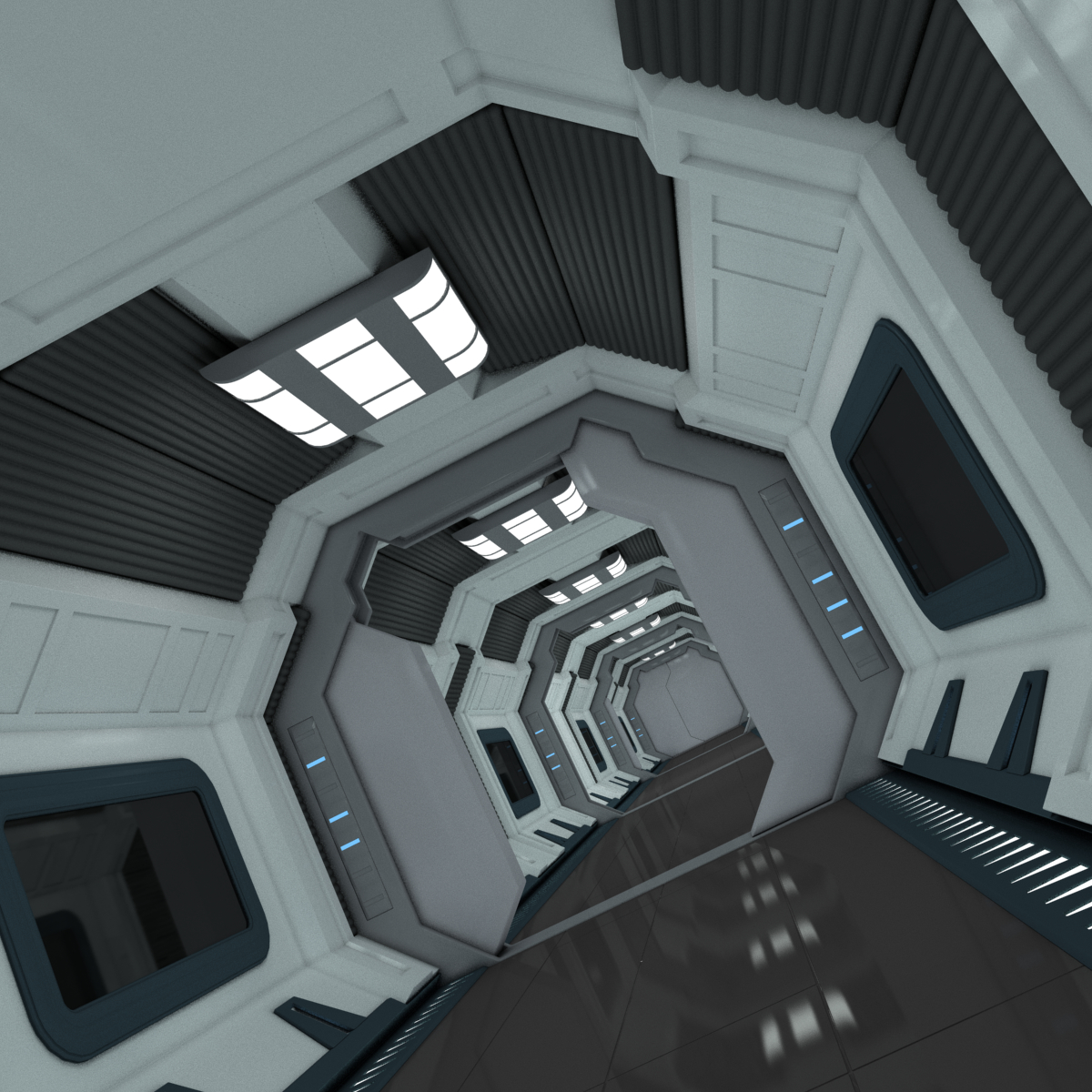 科幻太空飞船走廊7 maya3d模型