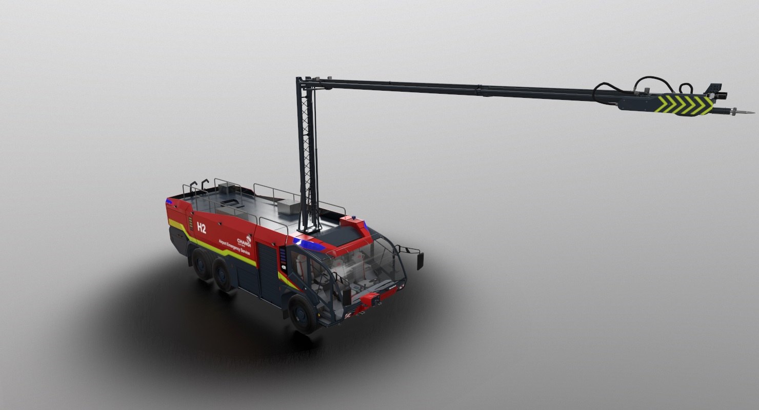 rosenbauer panther 6x6 changi airport 3d model