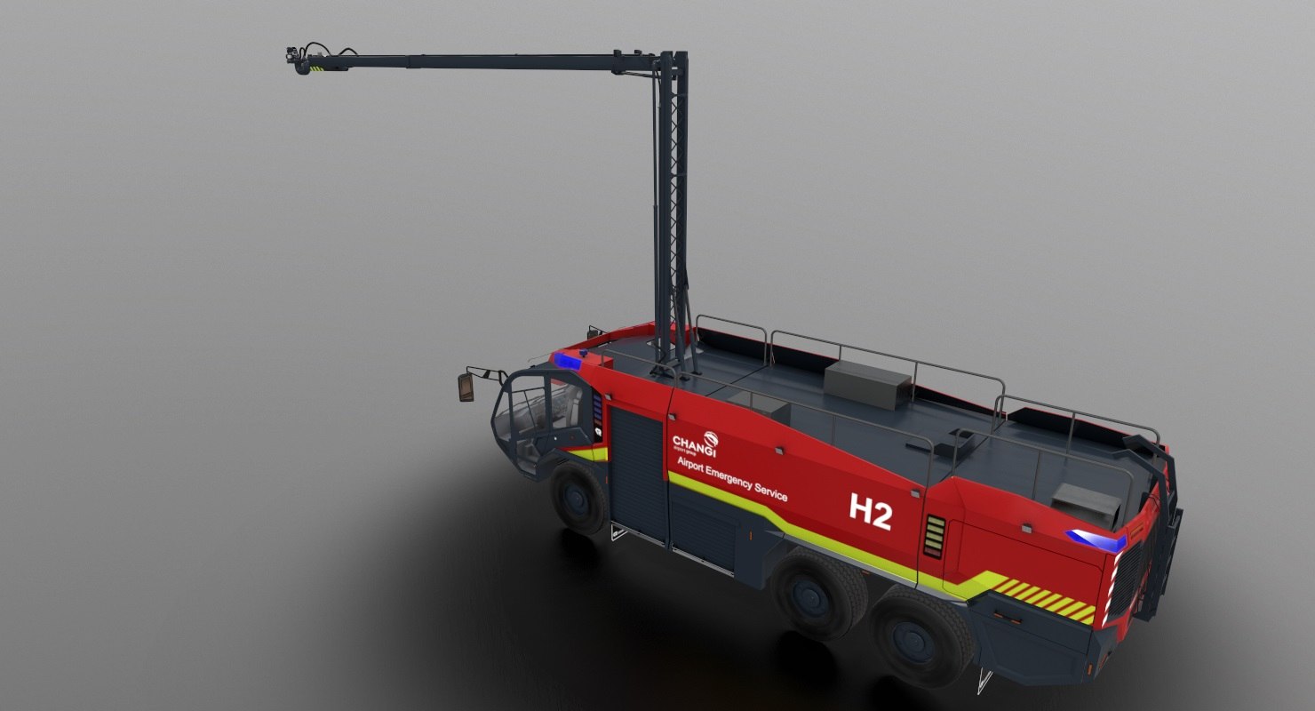 rosenbauer panther 6x6 changi airport 3d model