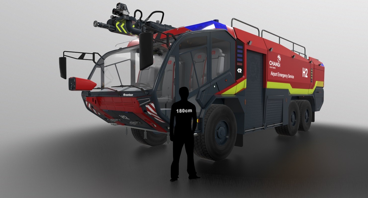 rosenbauer panther 6x6 changi airport 3d model