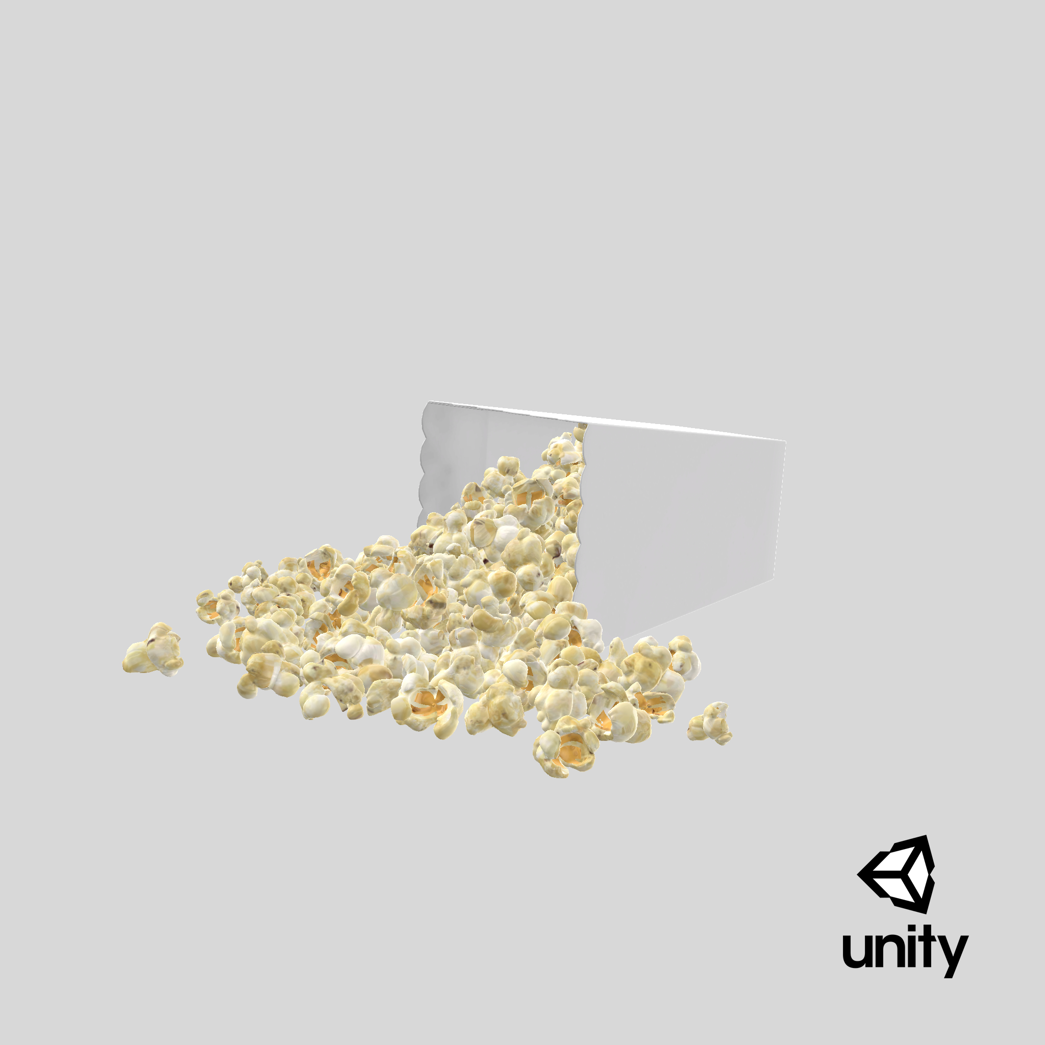 3d movie popcorn box tipped model
