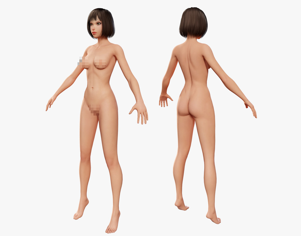 Cartoon Woman Naked Model TurboSquid 1363462
