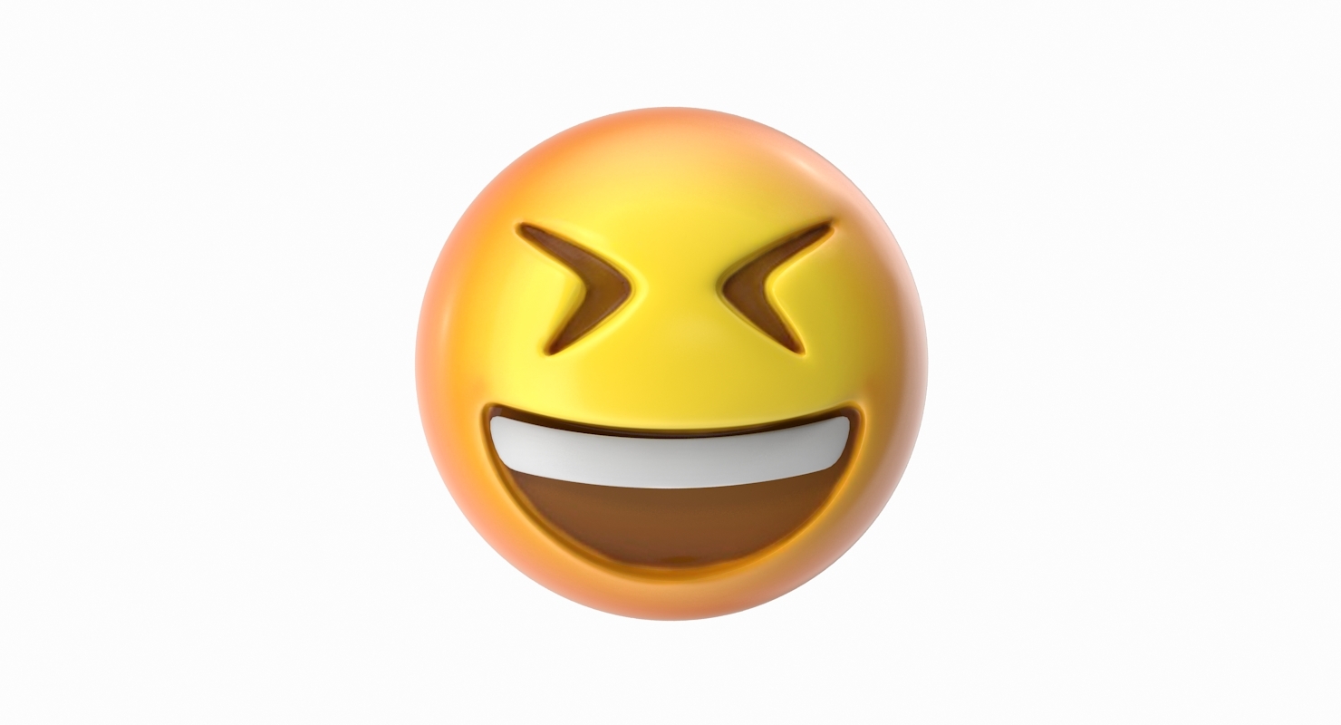 emoji 8 grinning squinting 3d model