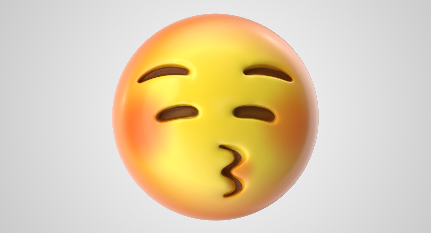 emoji 18 kissing face 3d model