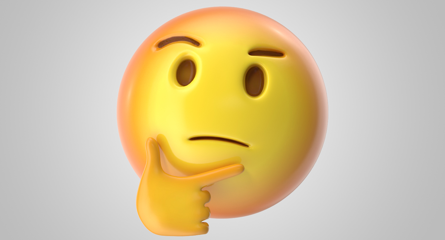 emoji 23 thinking face 3d model