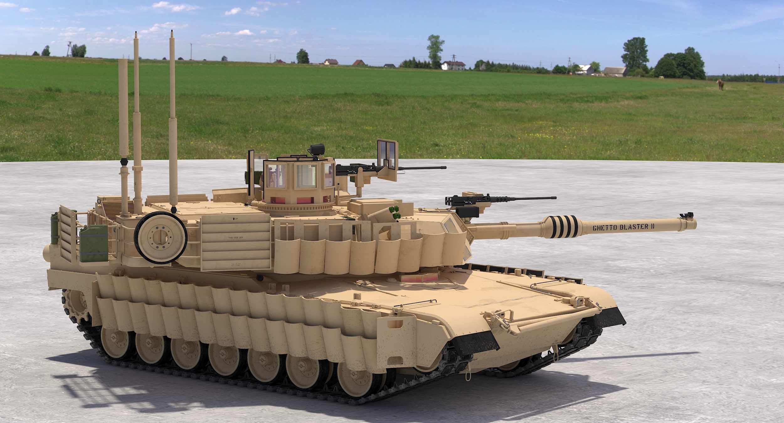 m1a2 abrams sep tusk ii(沙漠颜色 - 美国陆军)3d模型