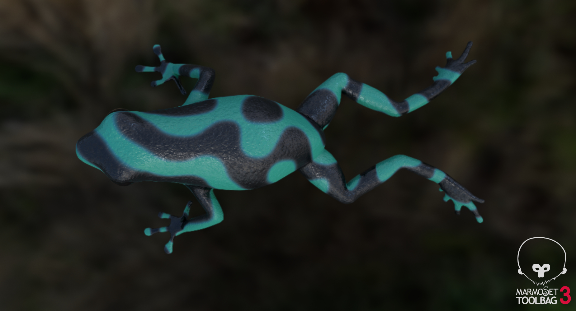 green poison dart frog 3d model