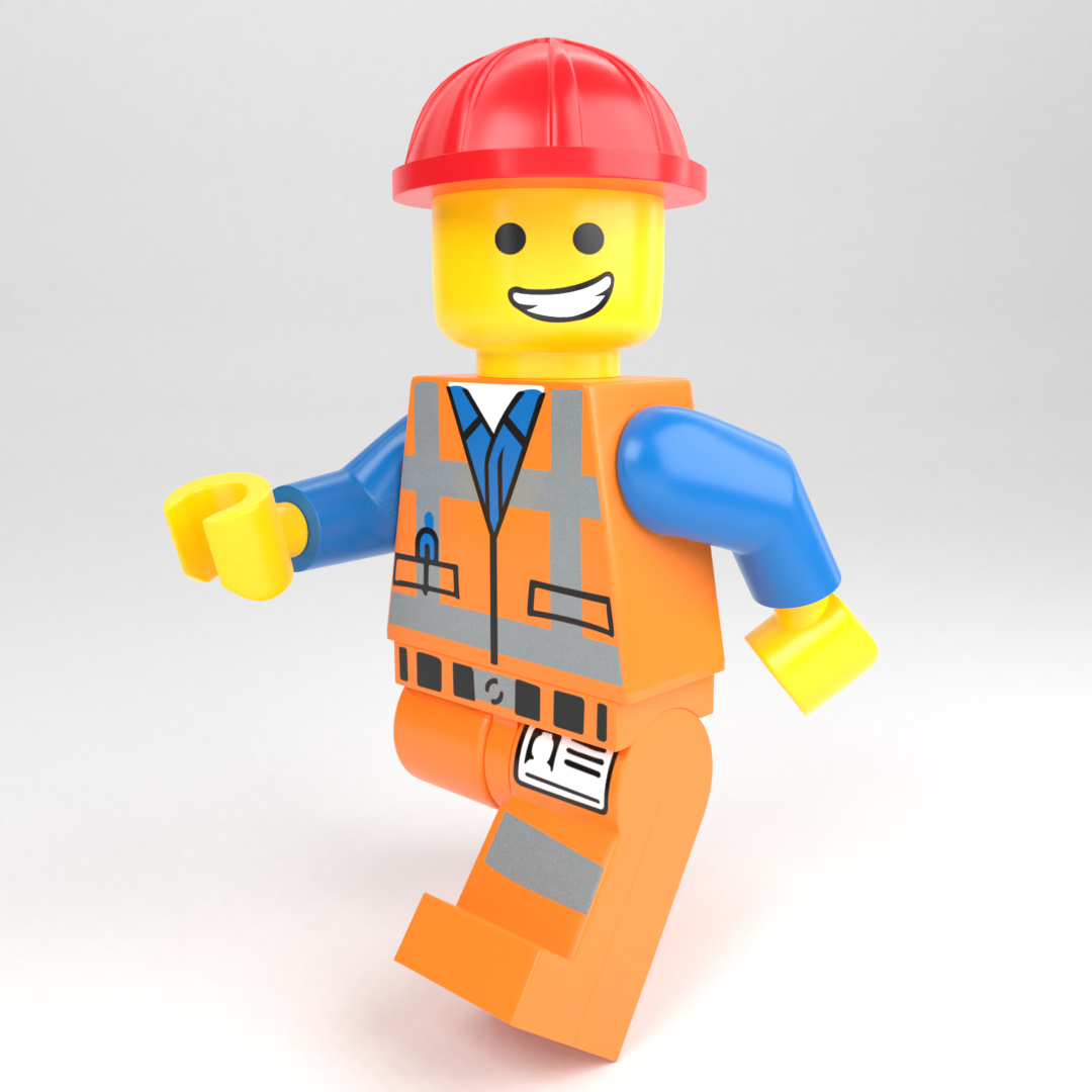 lego minifigure construction worker 3d model