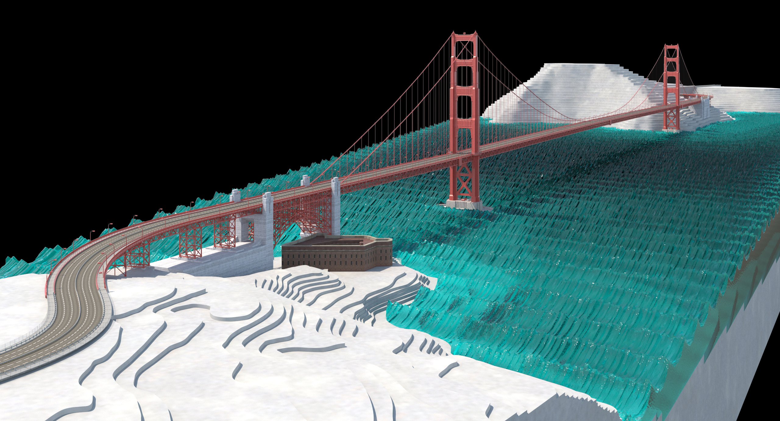 3d golden gate bridge