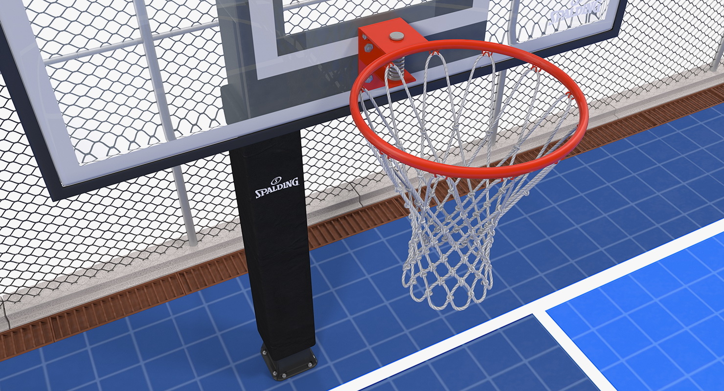 3d outdoor basketball court baskets