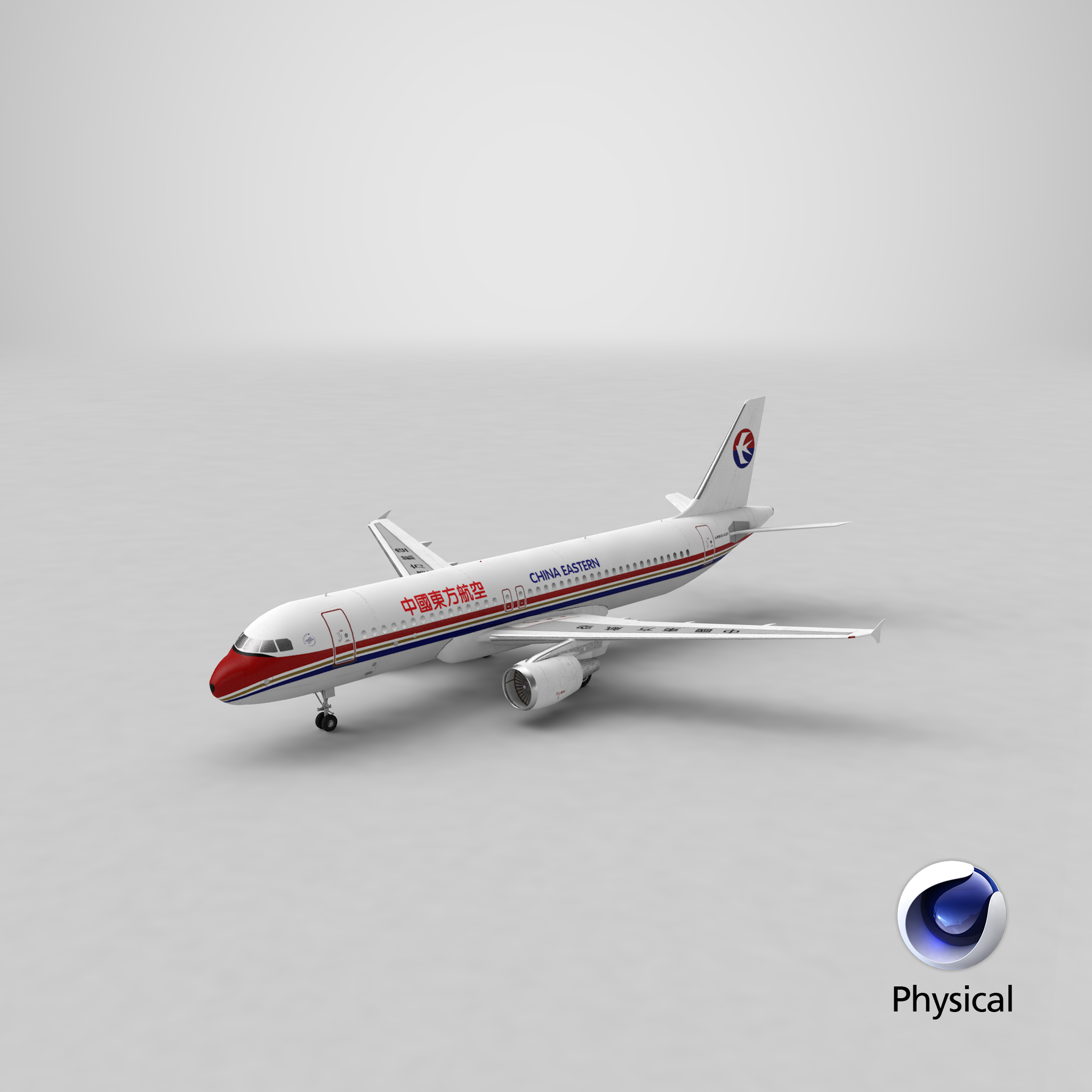 空客a320中国东方航空3d模型