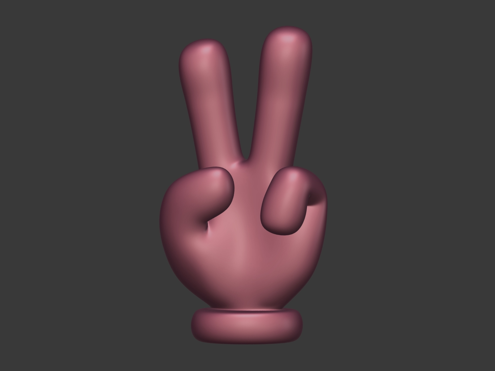 3d cartoon victory sign icon