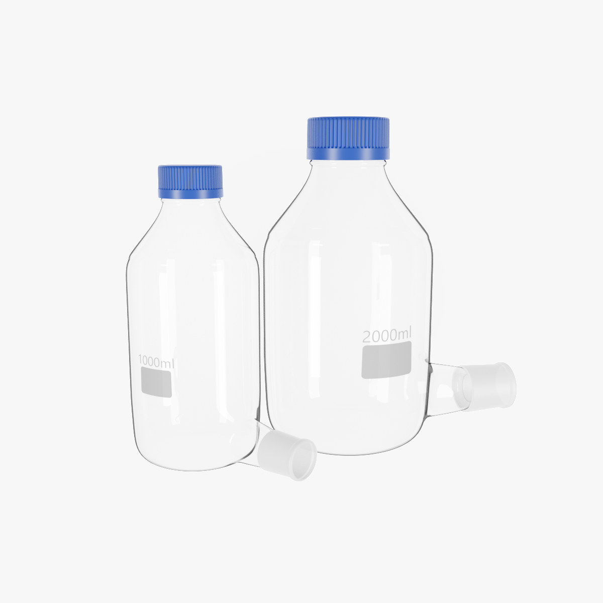 带2个小插座(5000ml-20000ml)的吸气器瓶3d模型