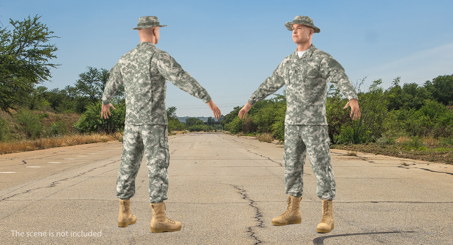 army soldier military acu 3d model