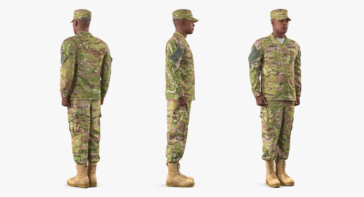 army soldier camofluage rigged 3d model