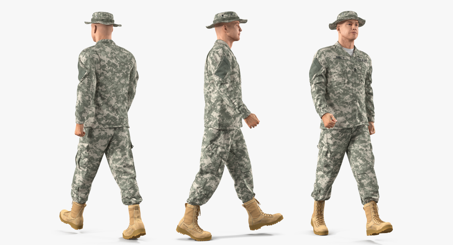 美国陆军士兵作战制服行军3d模型