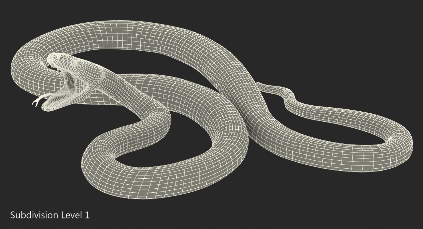 yellow python snake rigged 3d