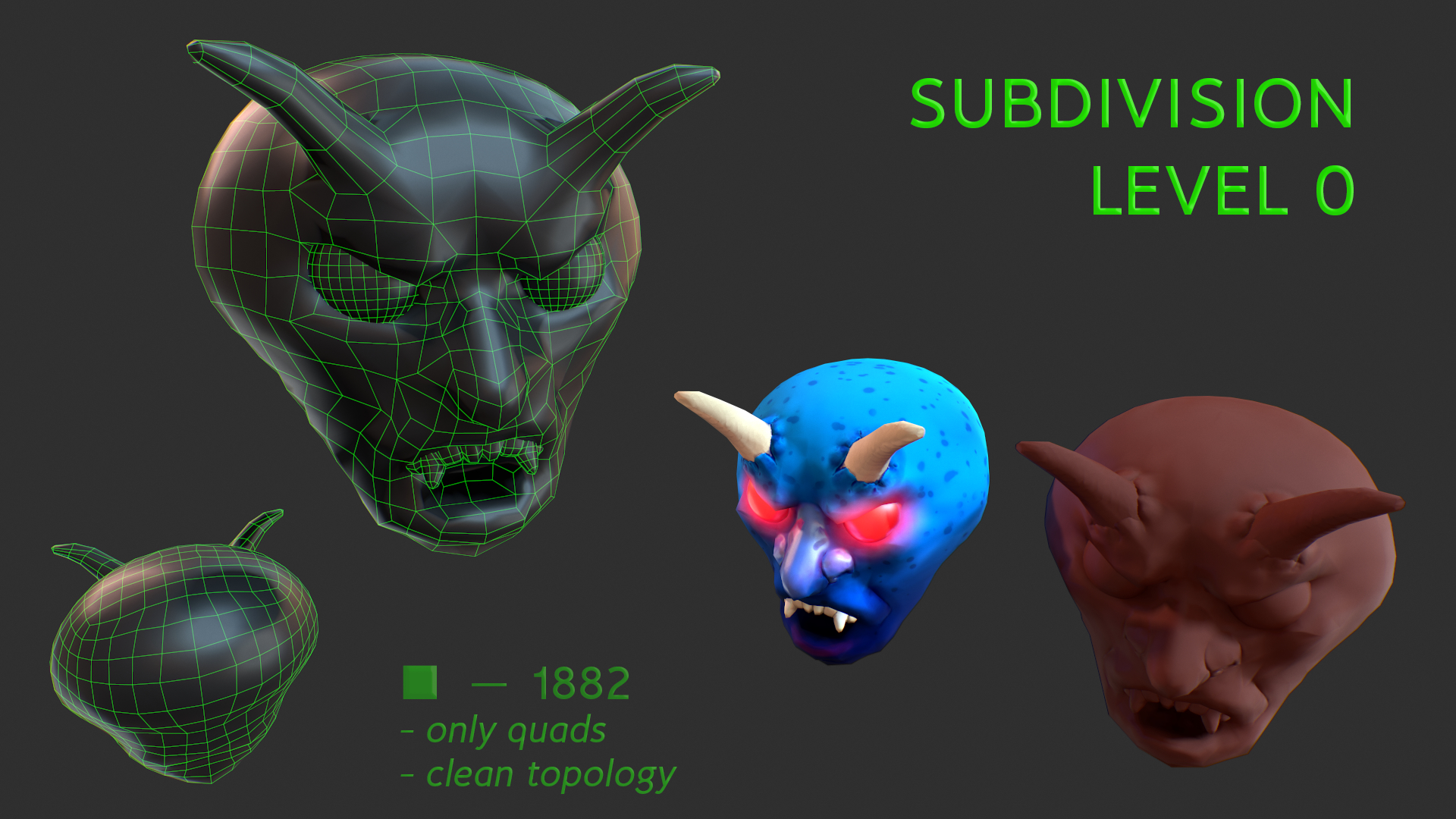 恶魔头3d模型