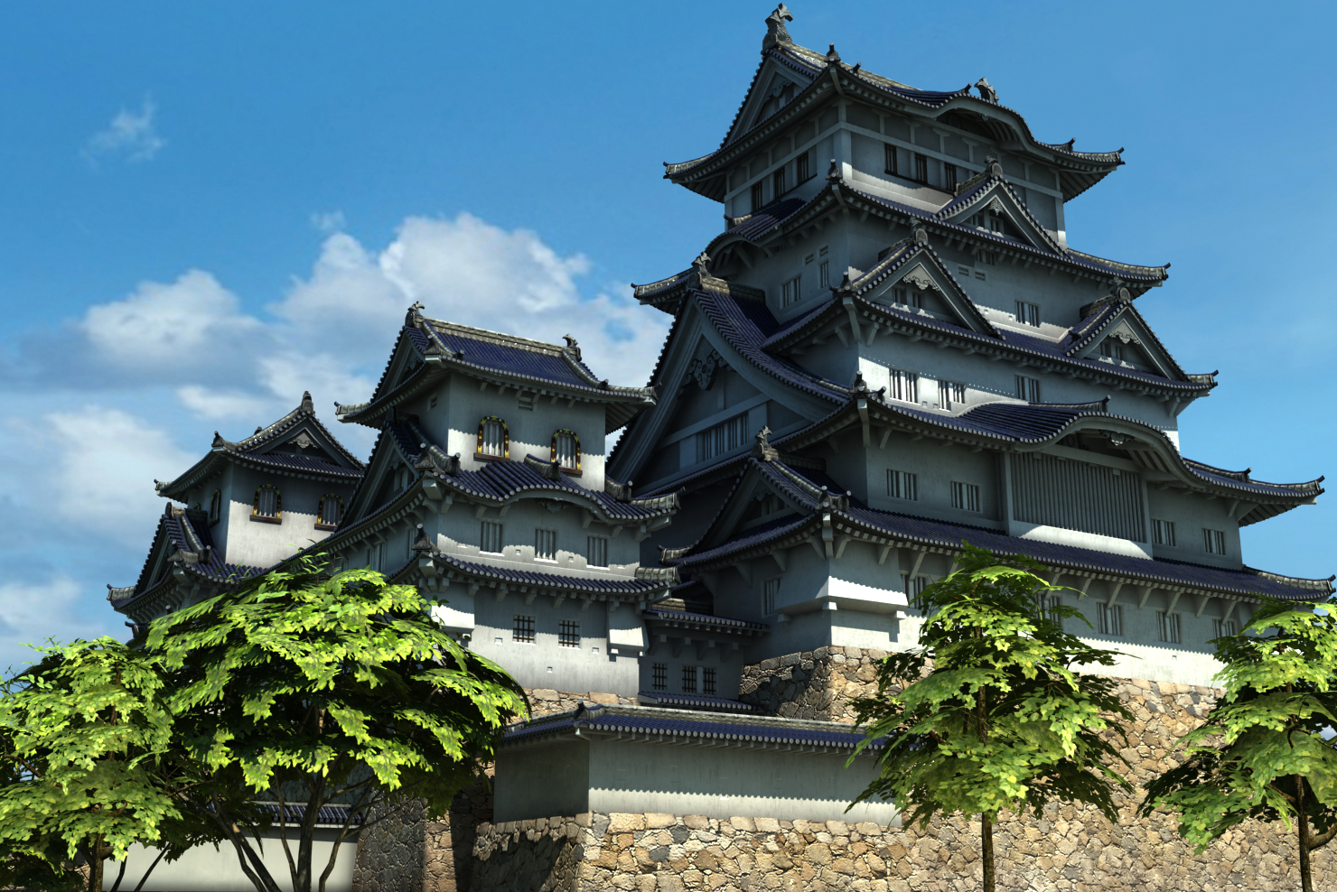 日本城堡3d模型
