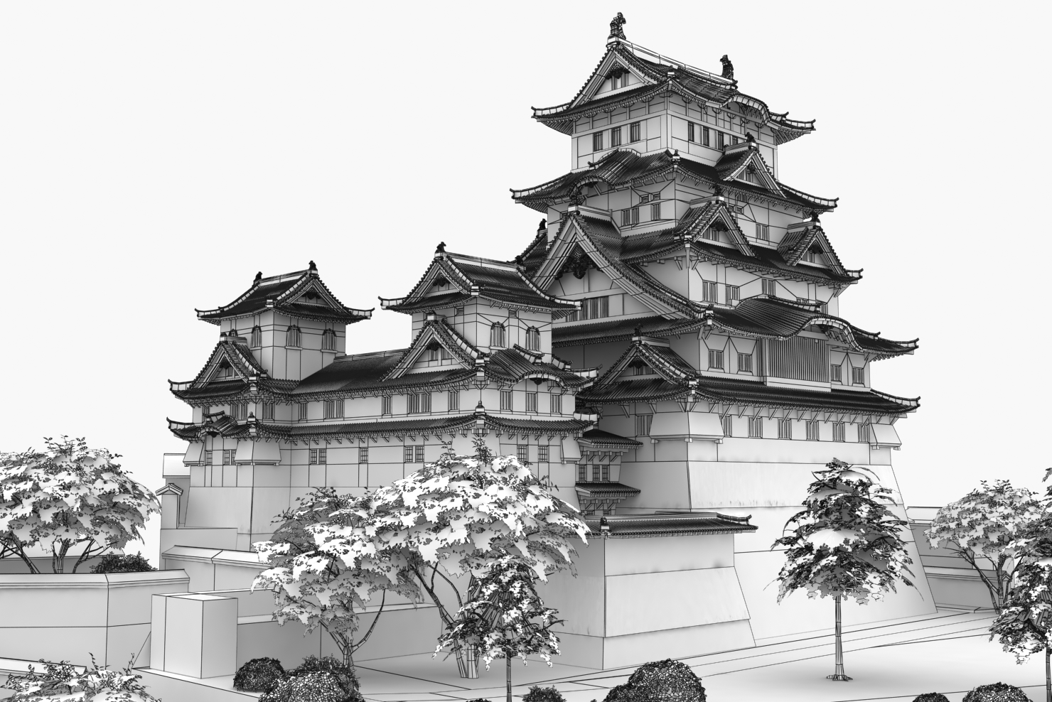 日本城堡3d模型