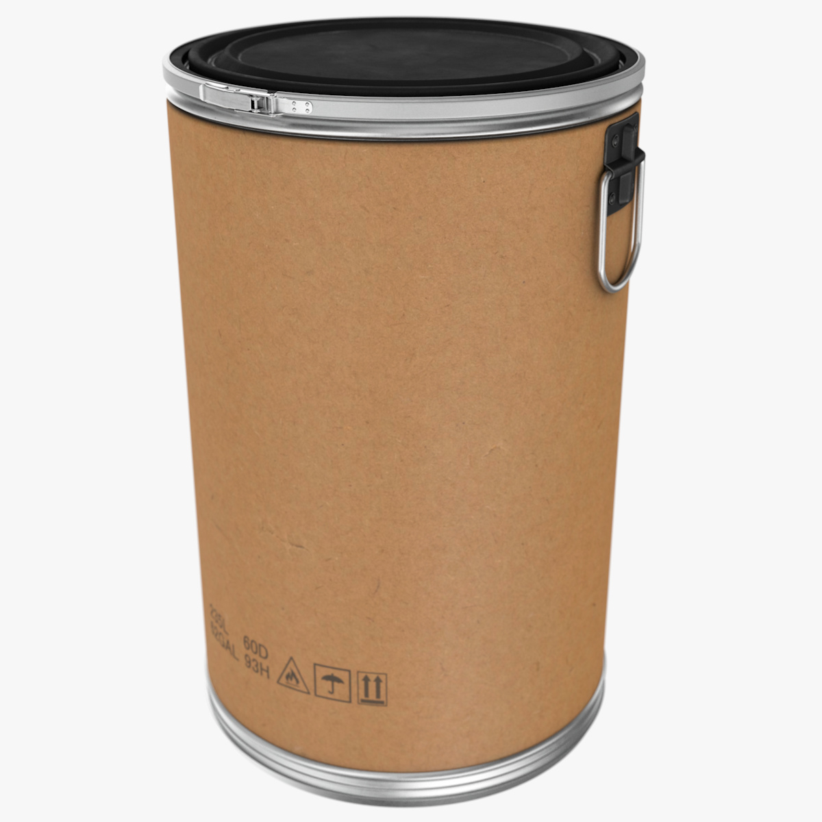 3d fiber drum cardboard barrel model