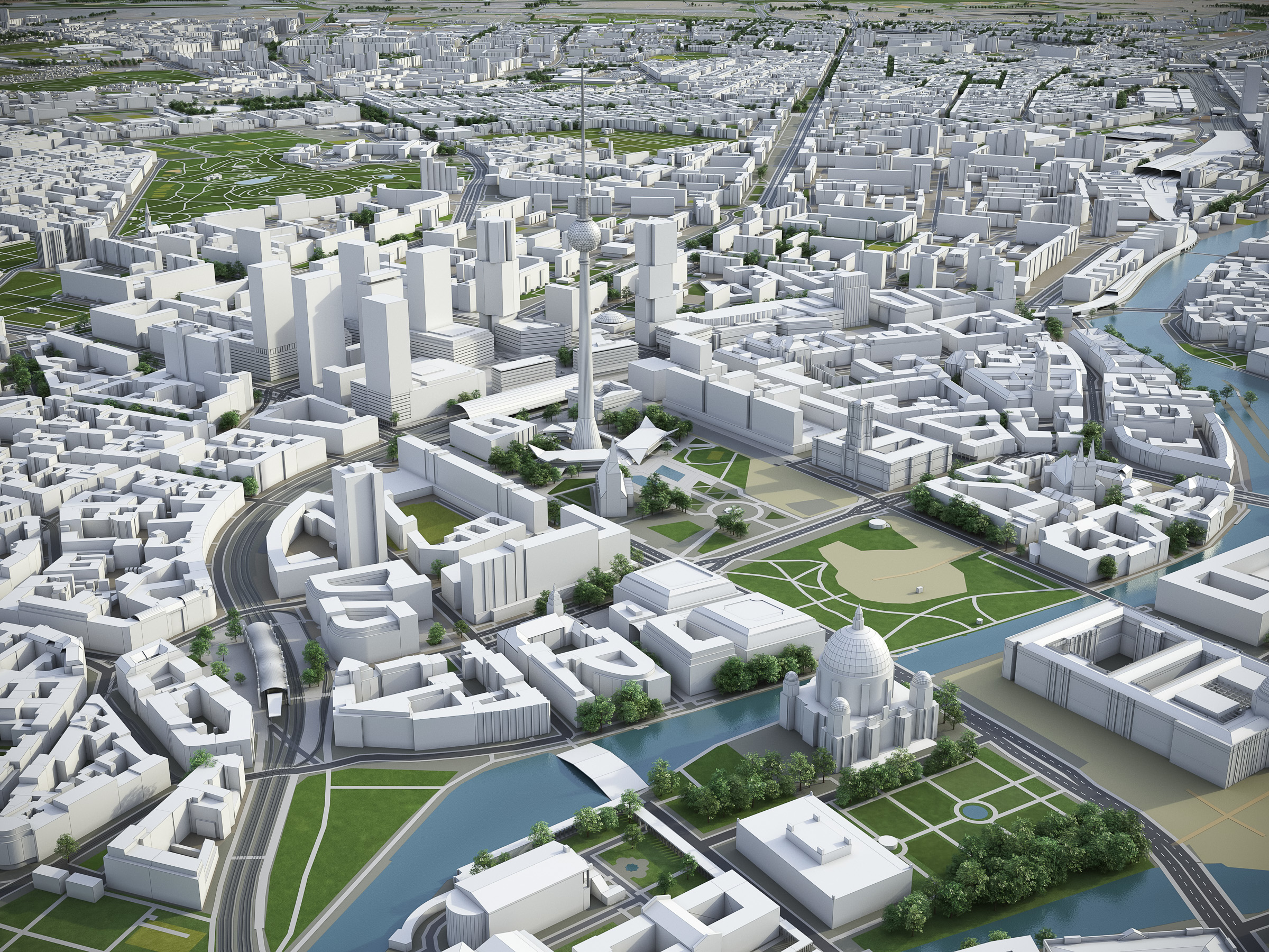 berlin city area 3d model