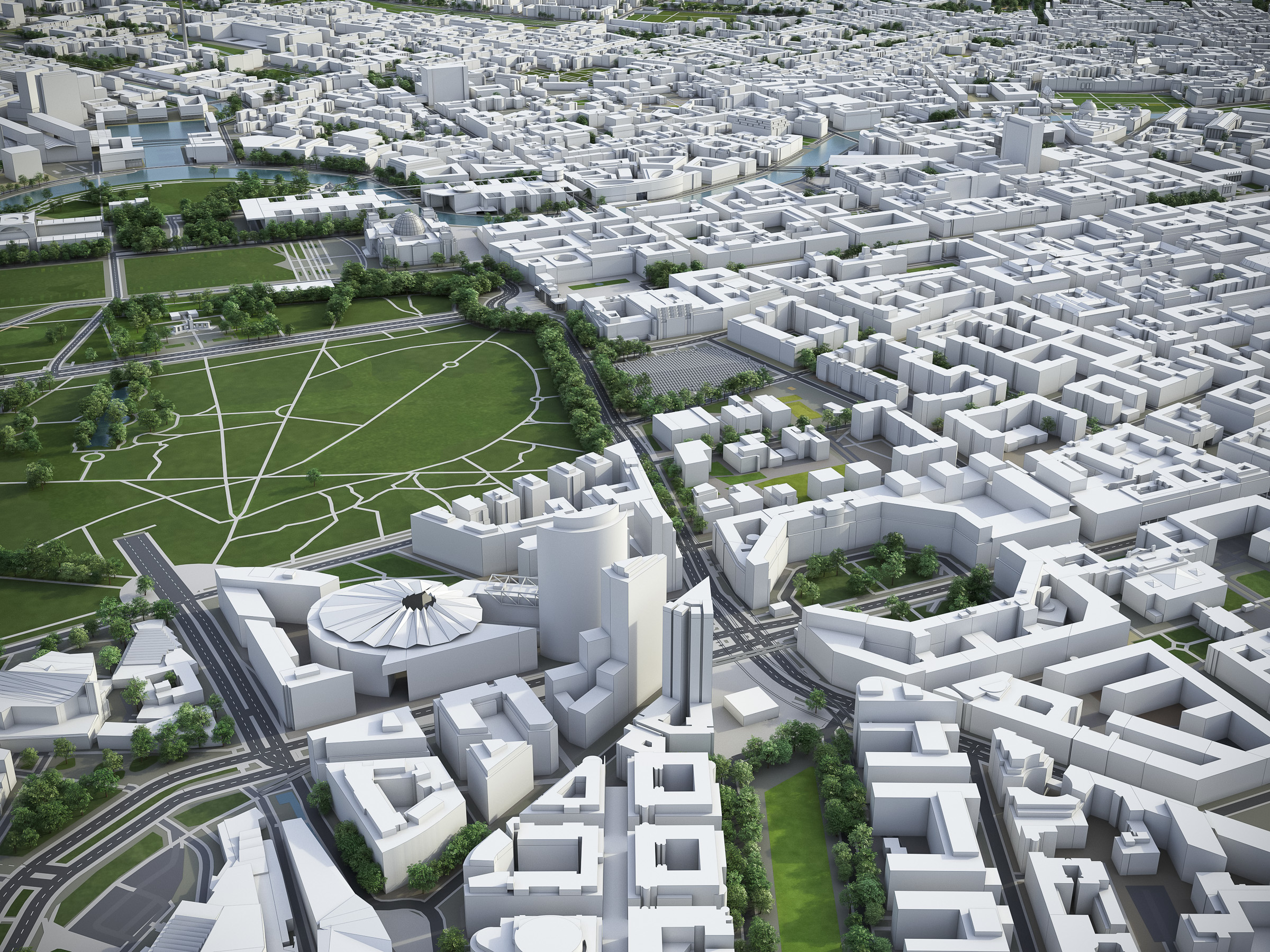 berlin city area 3d model