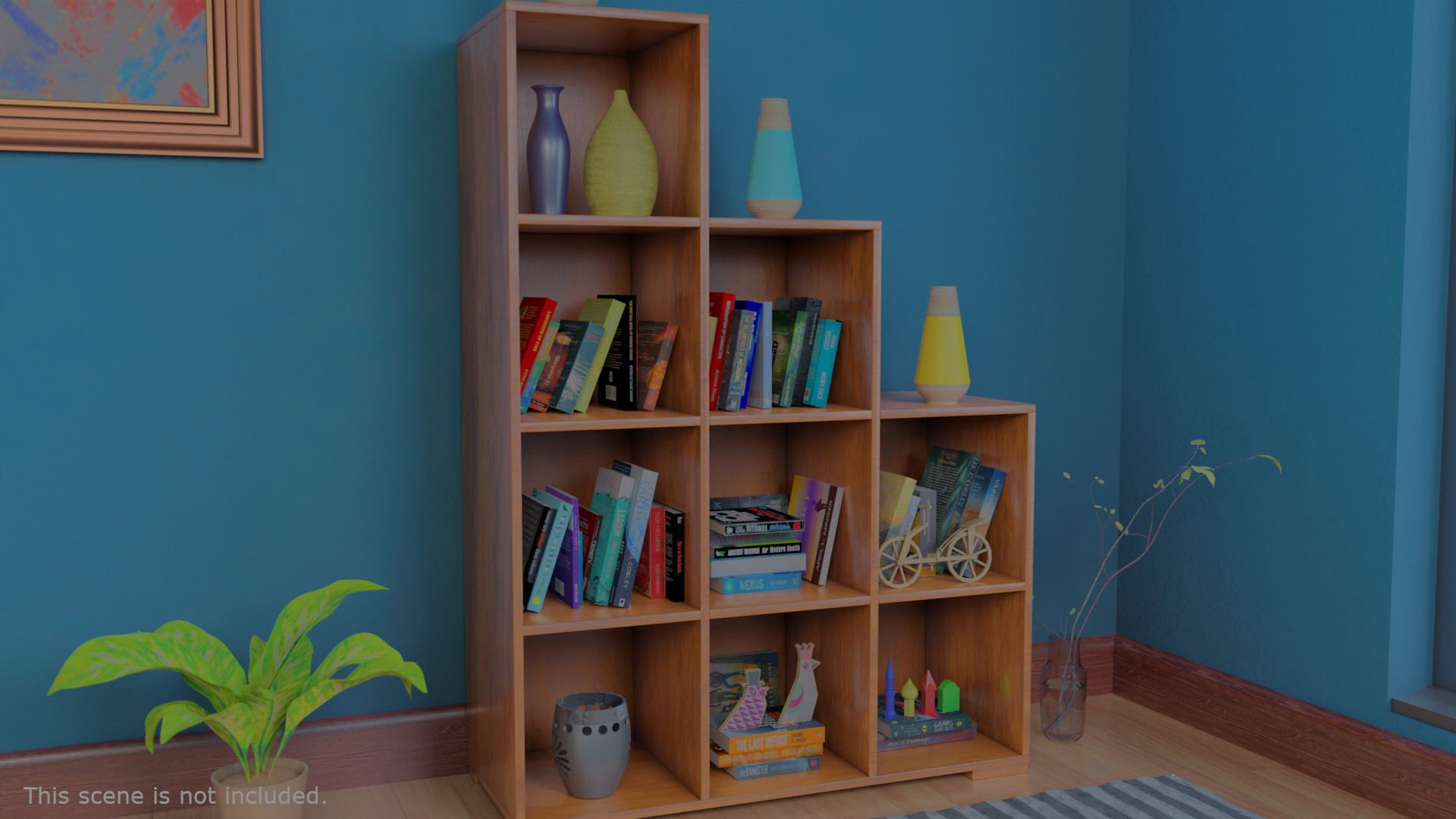 3d book shelve model