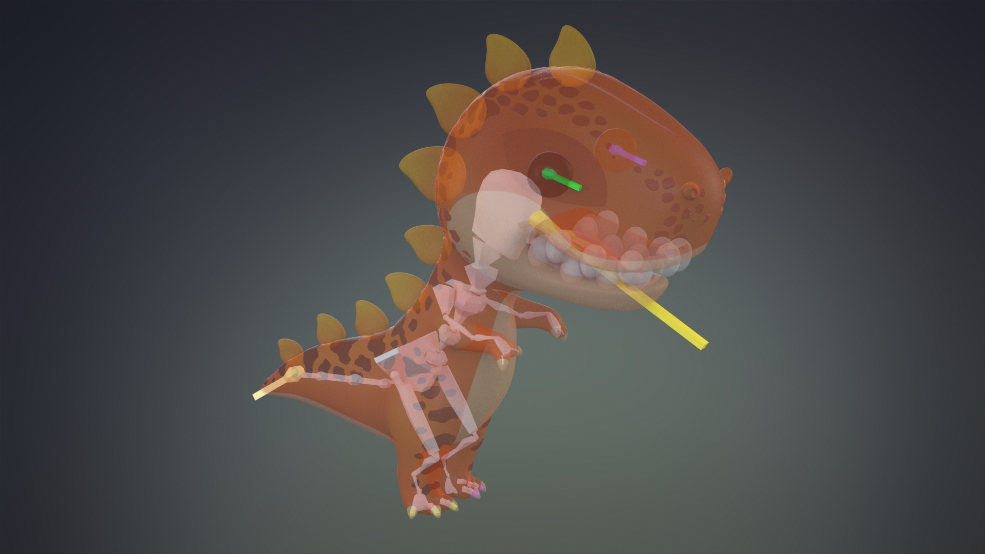 卡通恐龙t-rex3d模型