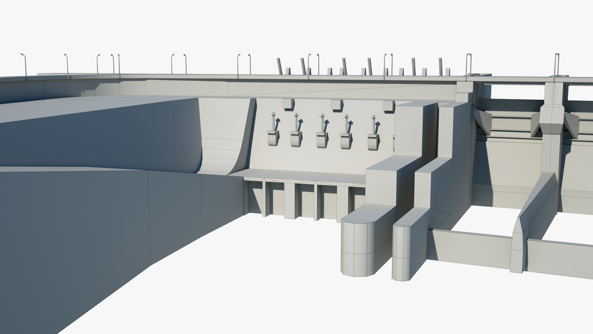 河水坝和锁第3部分3d模型