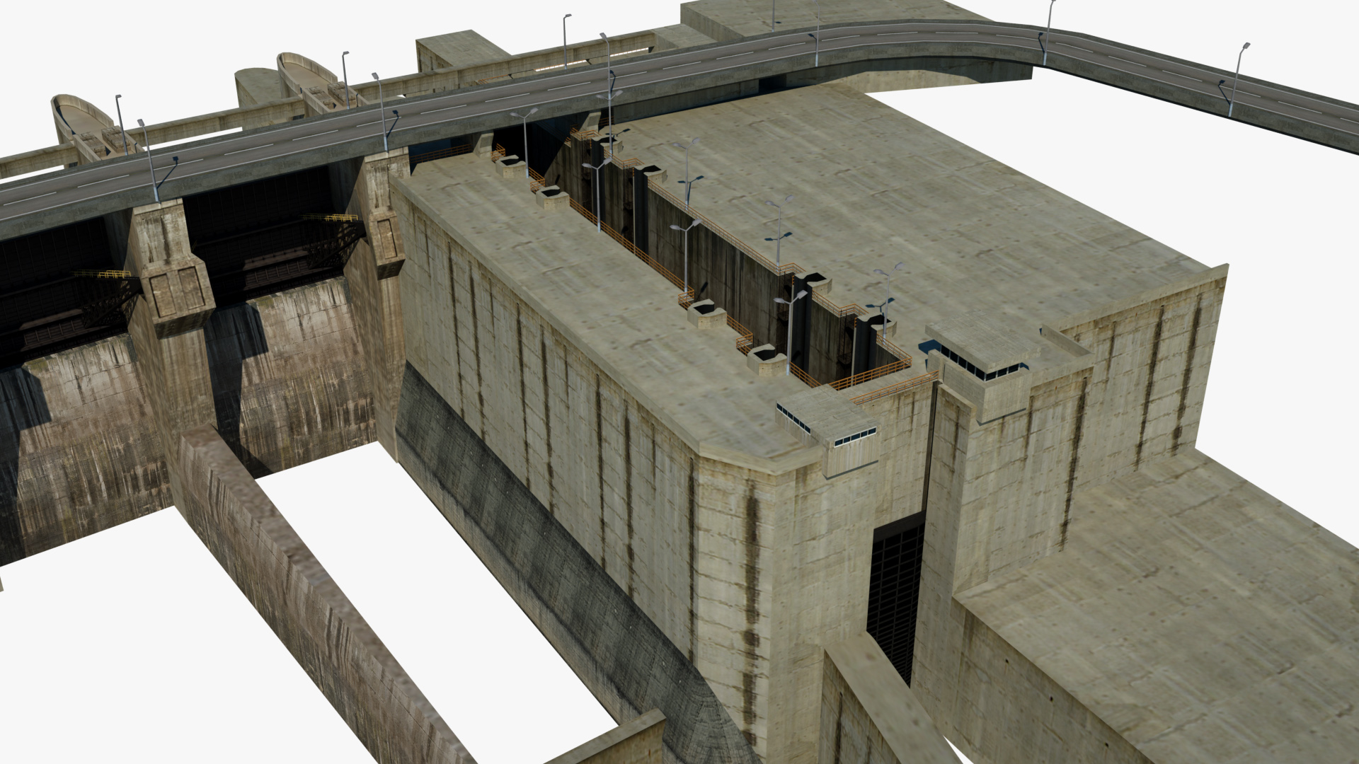 river dam lock 3 3d model