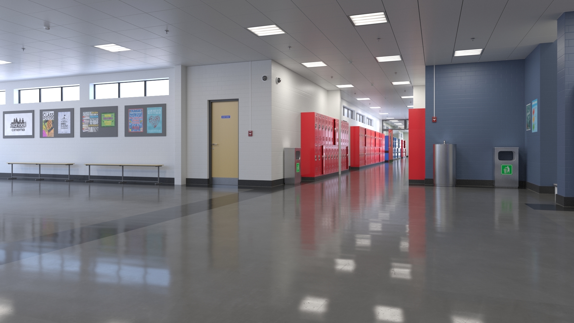 学校走廊3d模型