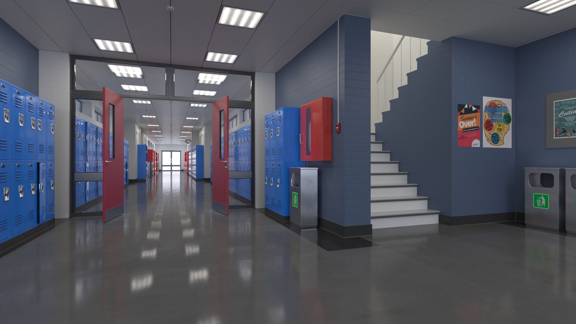 学校走廊3d模型