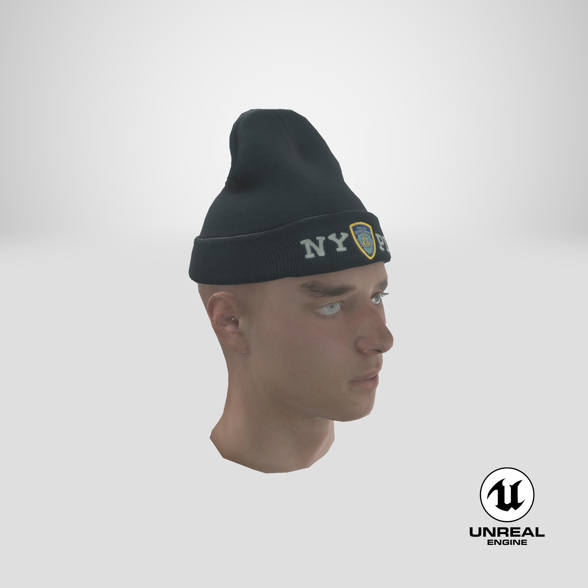realistic male 20s head 3d model
