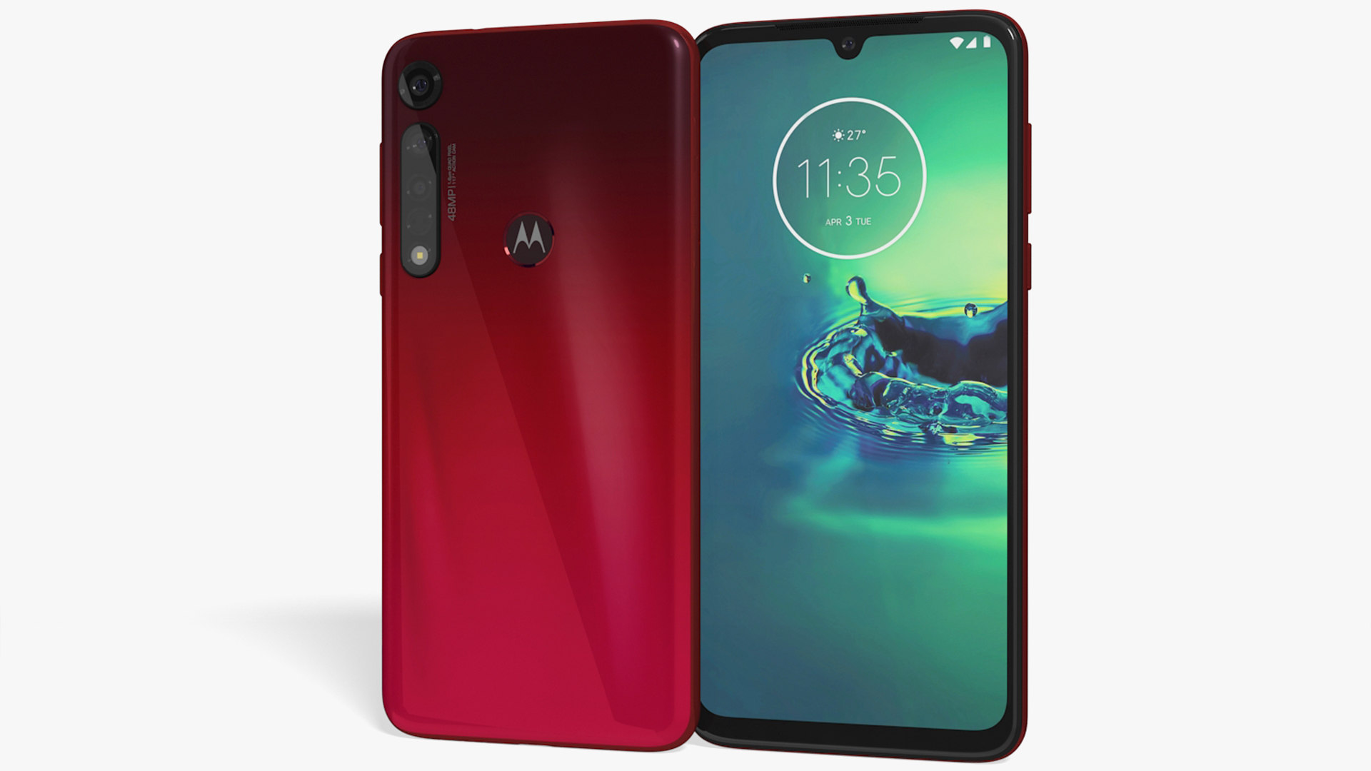 摩托罗拉moto g8 plus红色3d模型