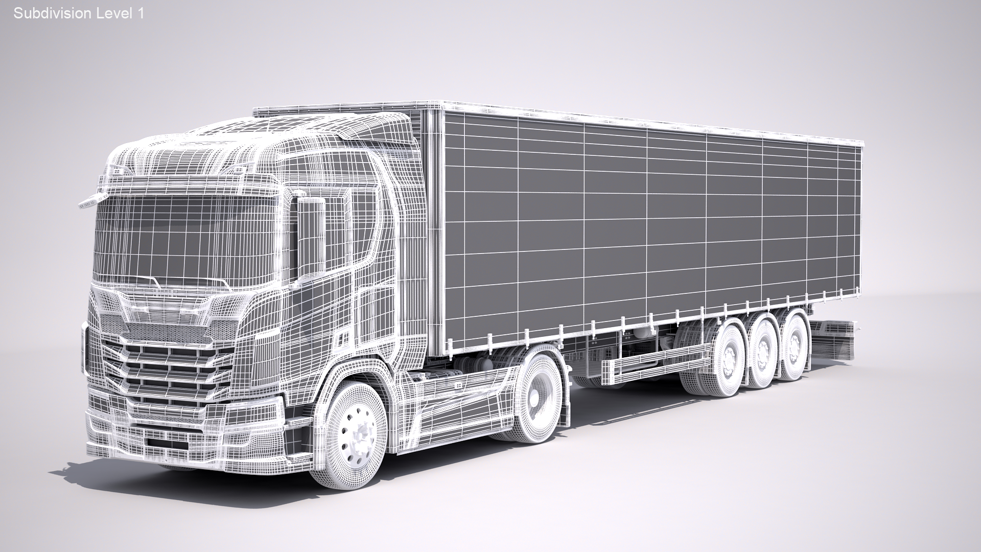 通用tautliner半挂车3d模型