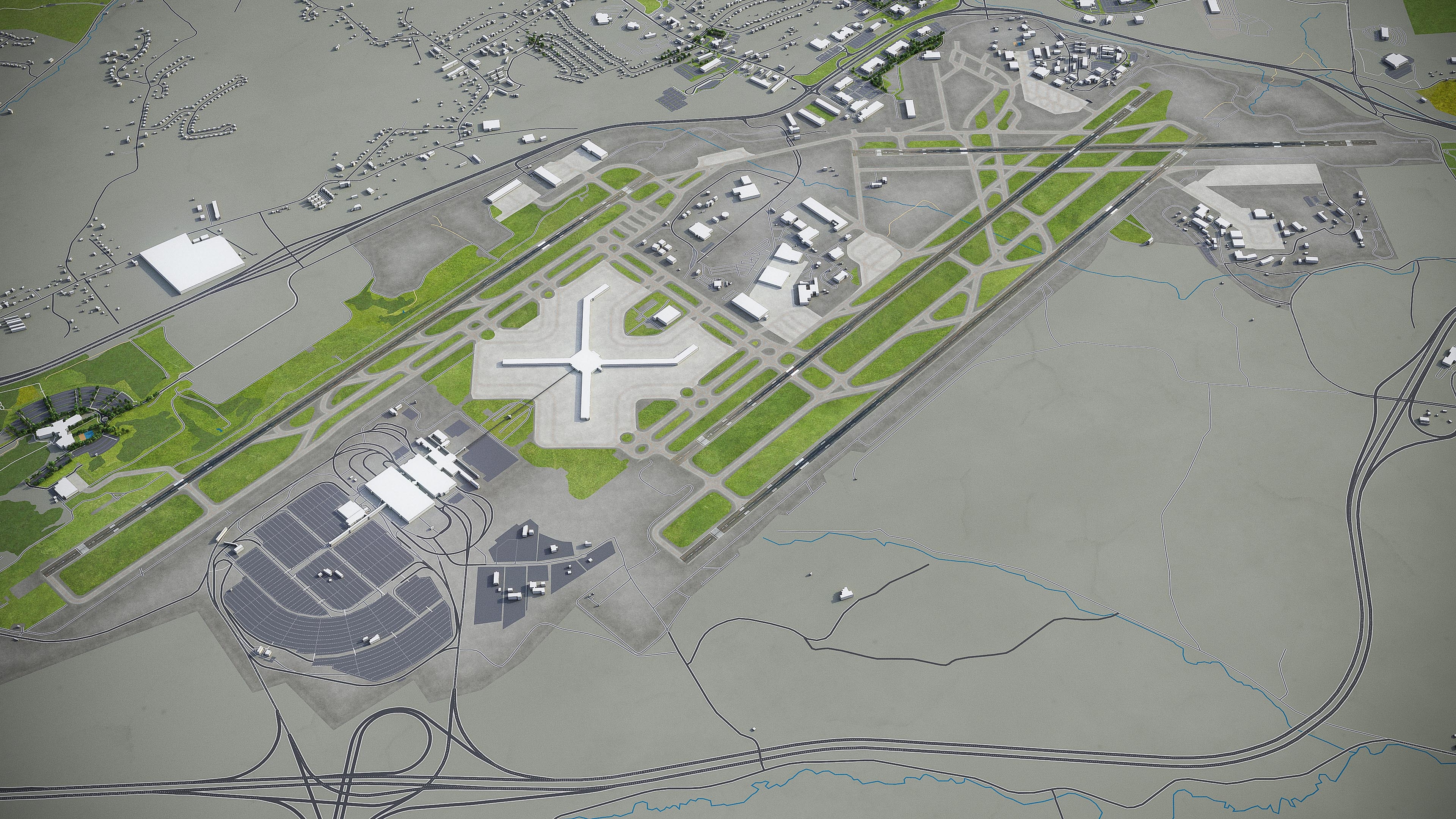 匹兹堡国际机场--城市及周边3d模型