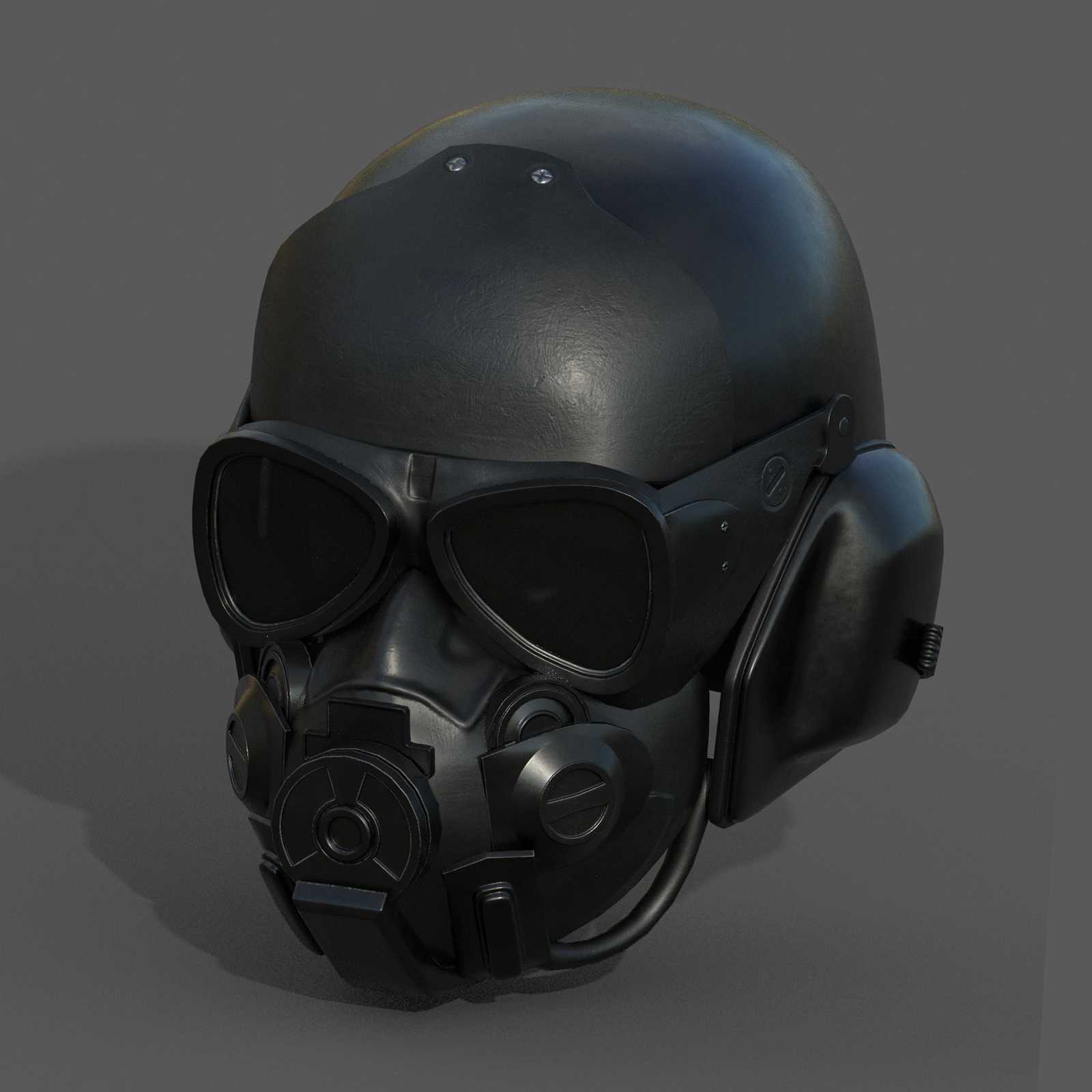防毒面具头盔3d模型军事战斗保护污染幻想盔甲3d模型