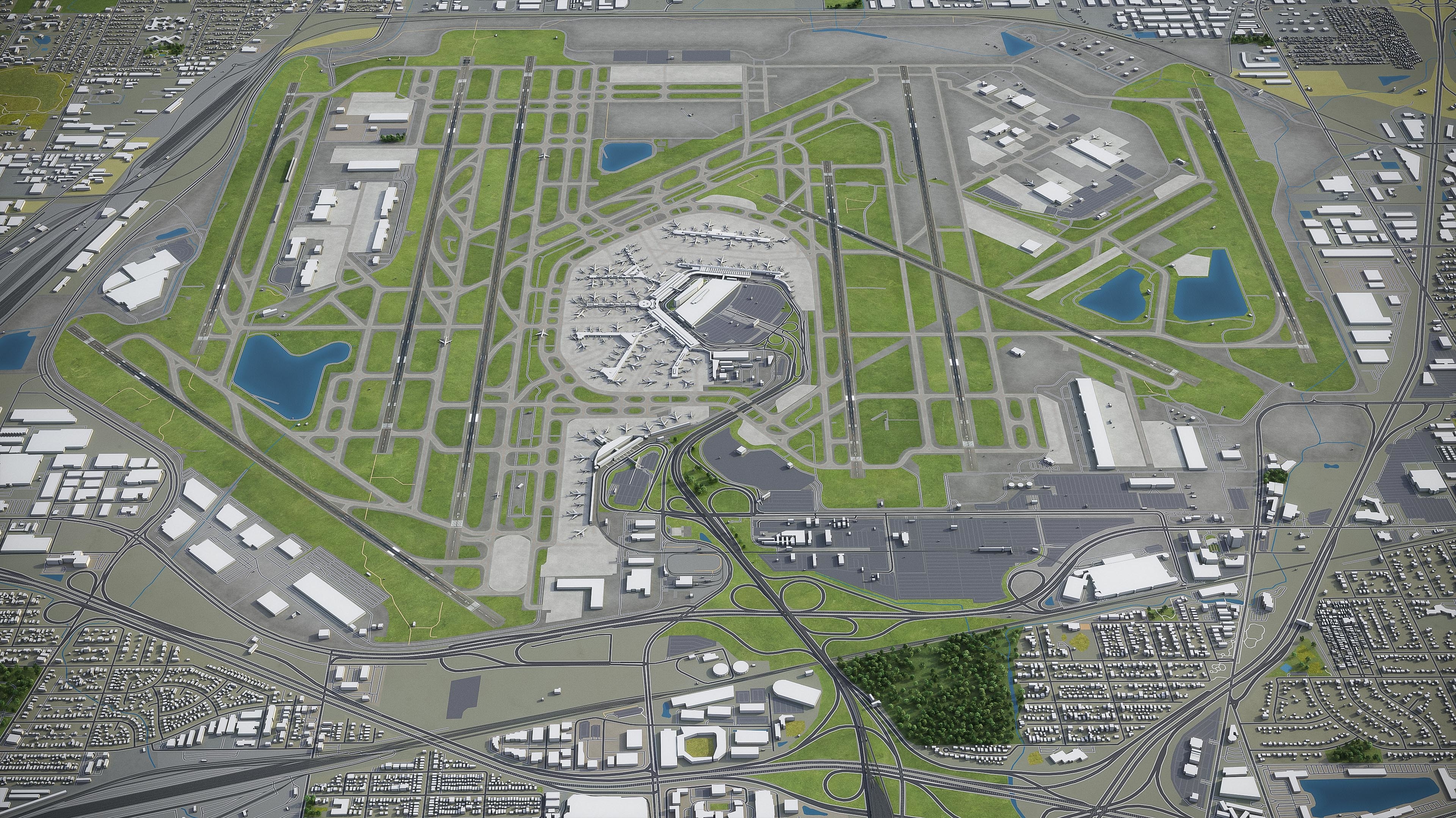 芝加哥奥黑尔国际机场ord3d模型