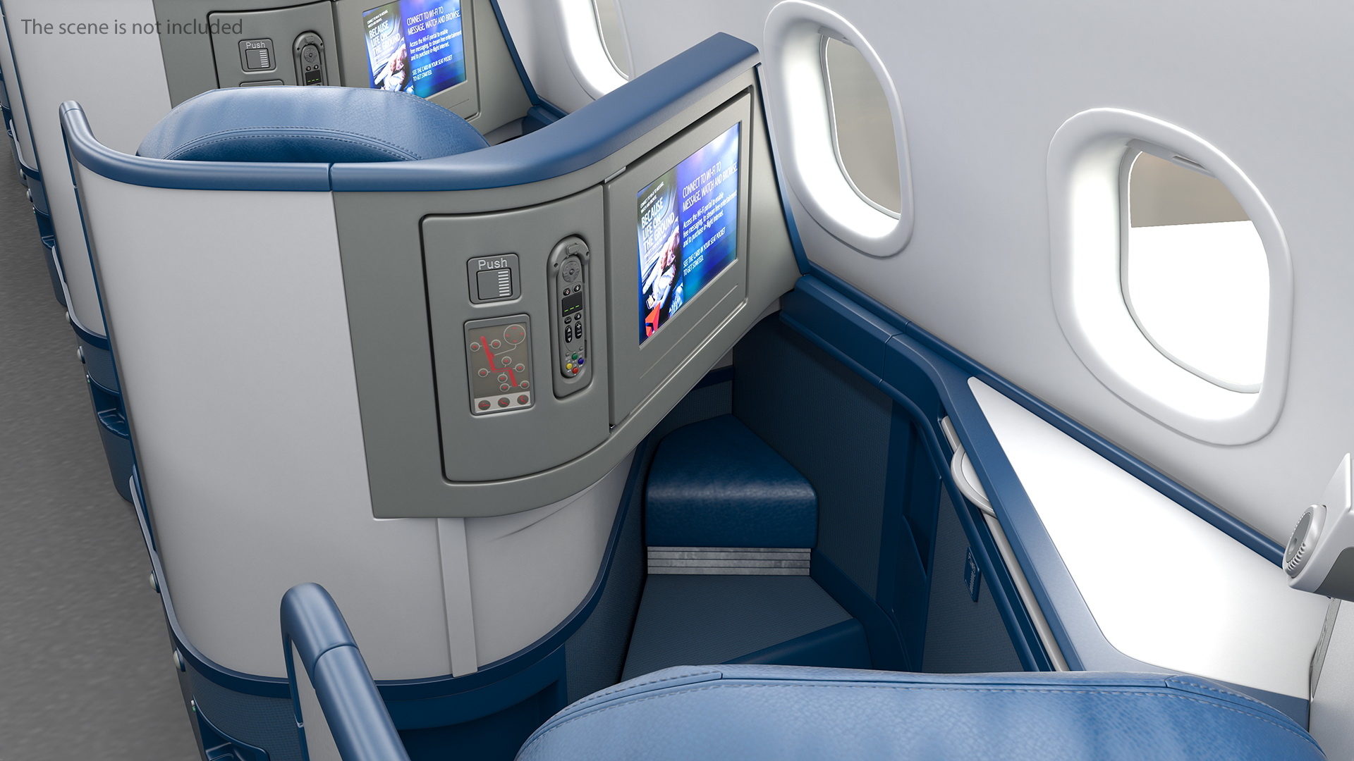 空客a330-300达美商务舱座椅一侧3d模型