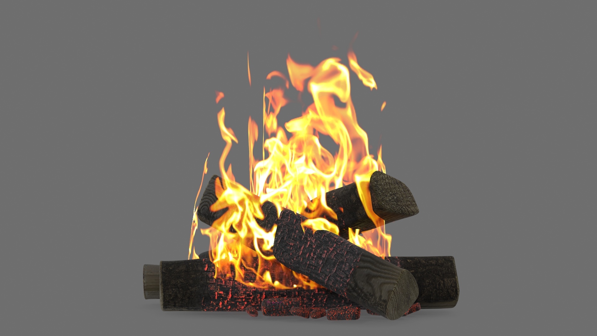 bonfire burning 3d model