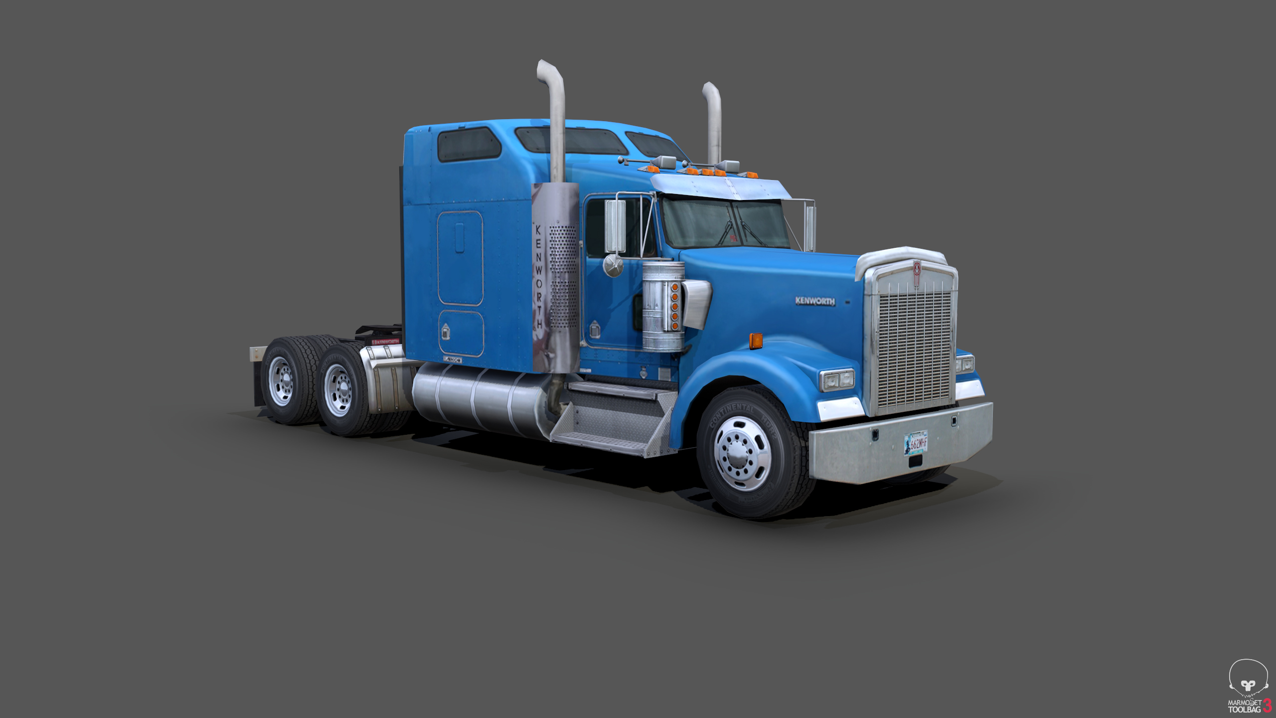 kenworth w900 semi truck3d模型