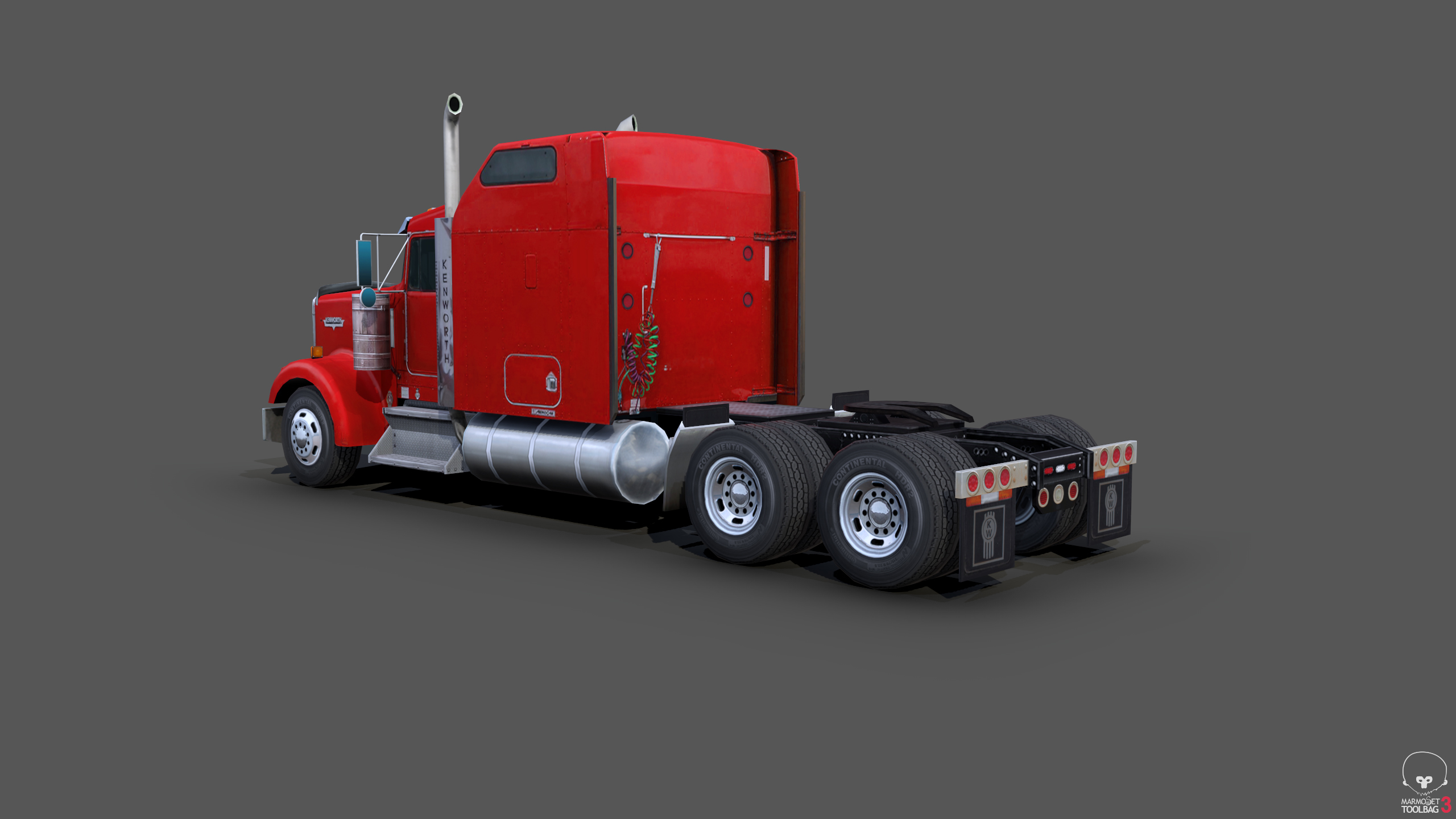 kenworth w900 semi truck3d模型
