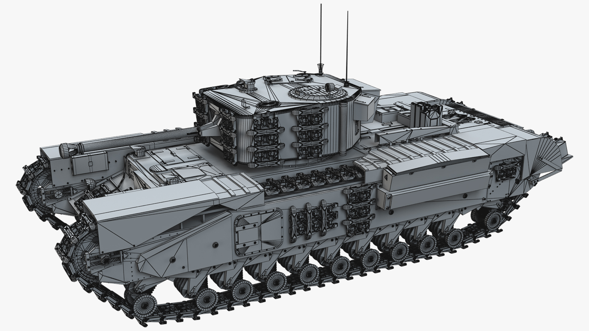 步兵坦克丘吉尔马克四世3d模型