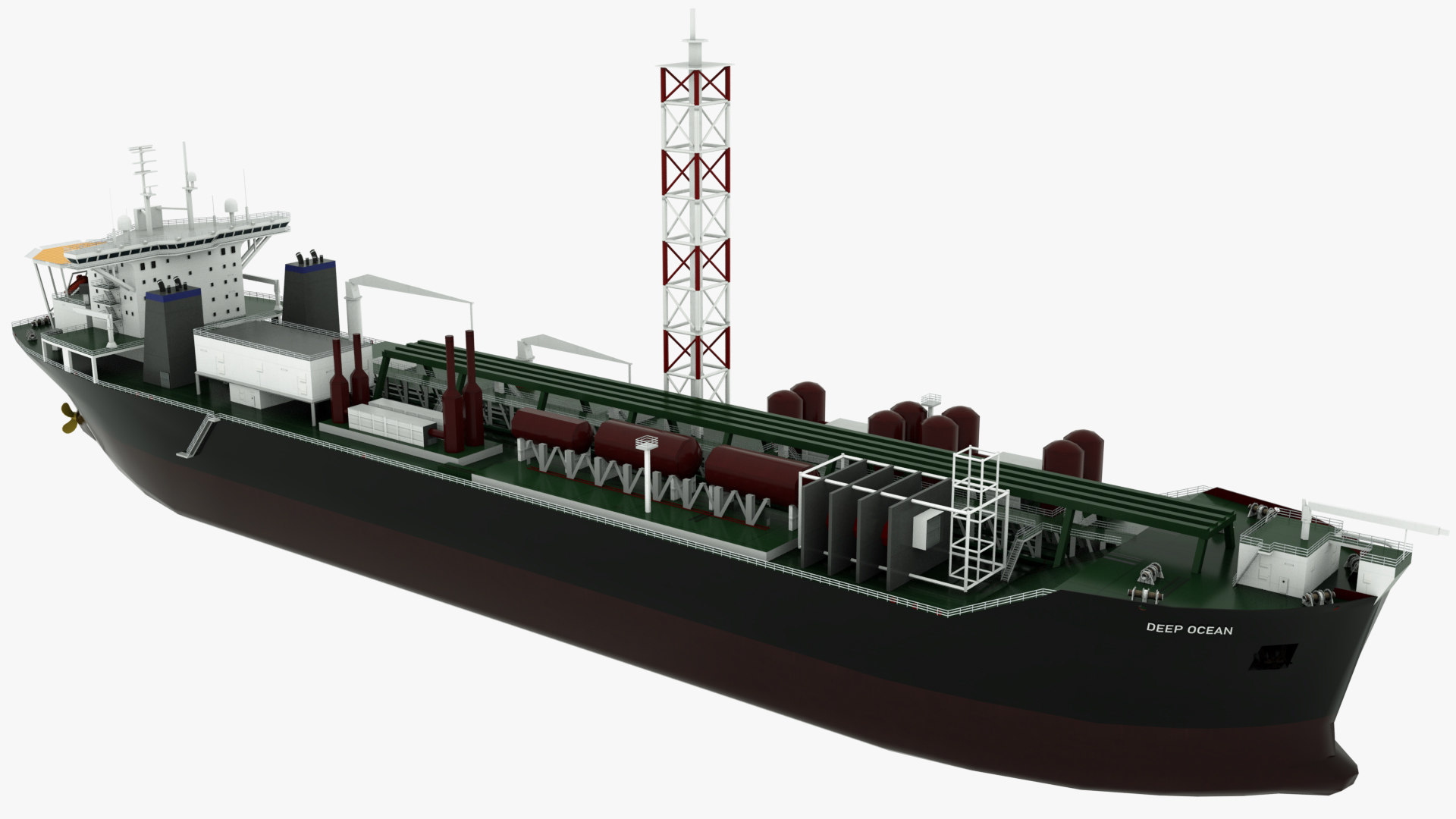 海上钻井船深海3d模型