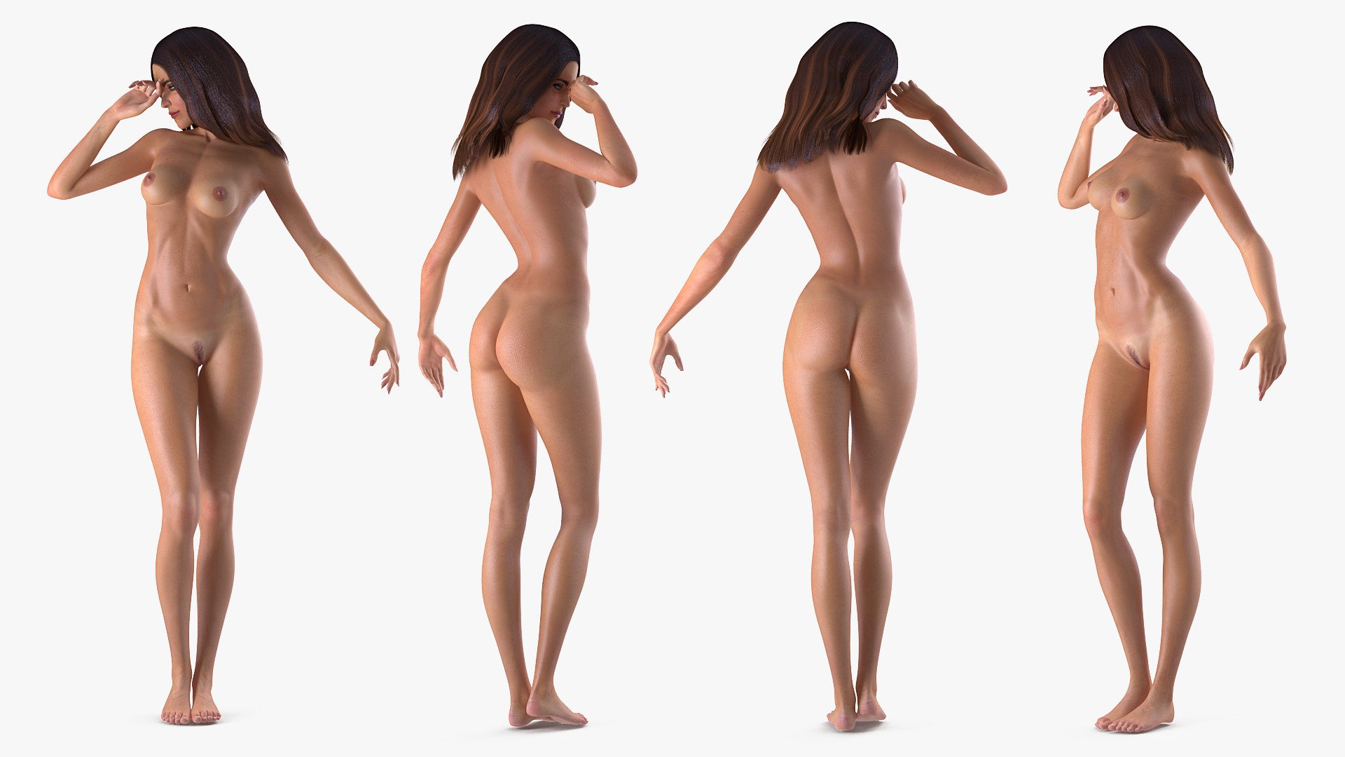 Nude Woman Standing Pose 3D Model TurboSquid 1500048