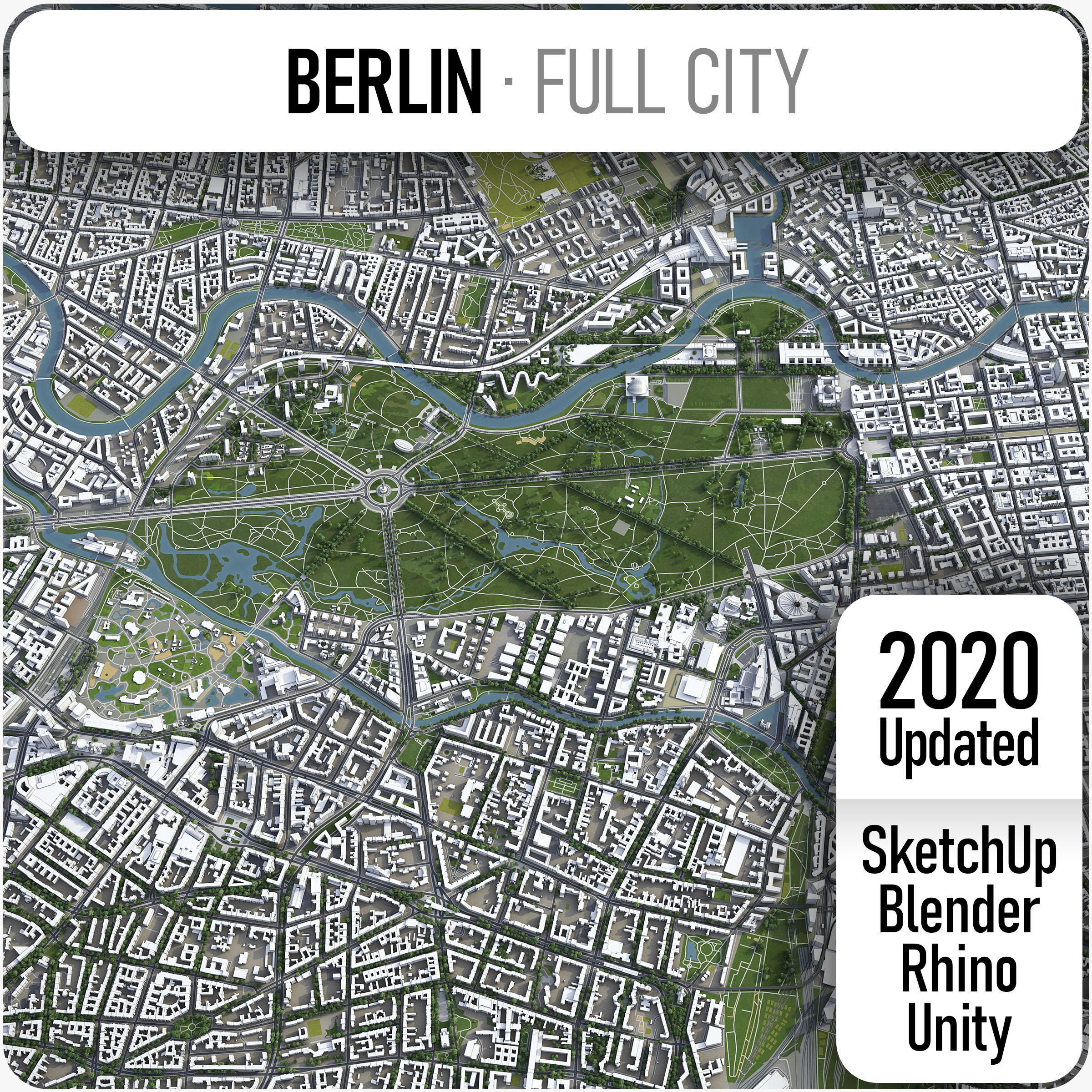 berlin city area 3d model