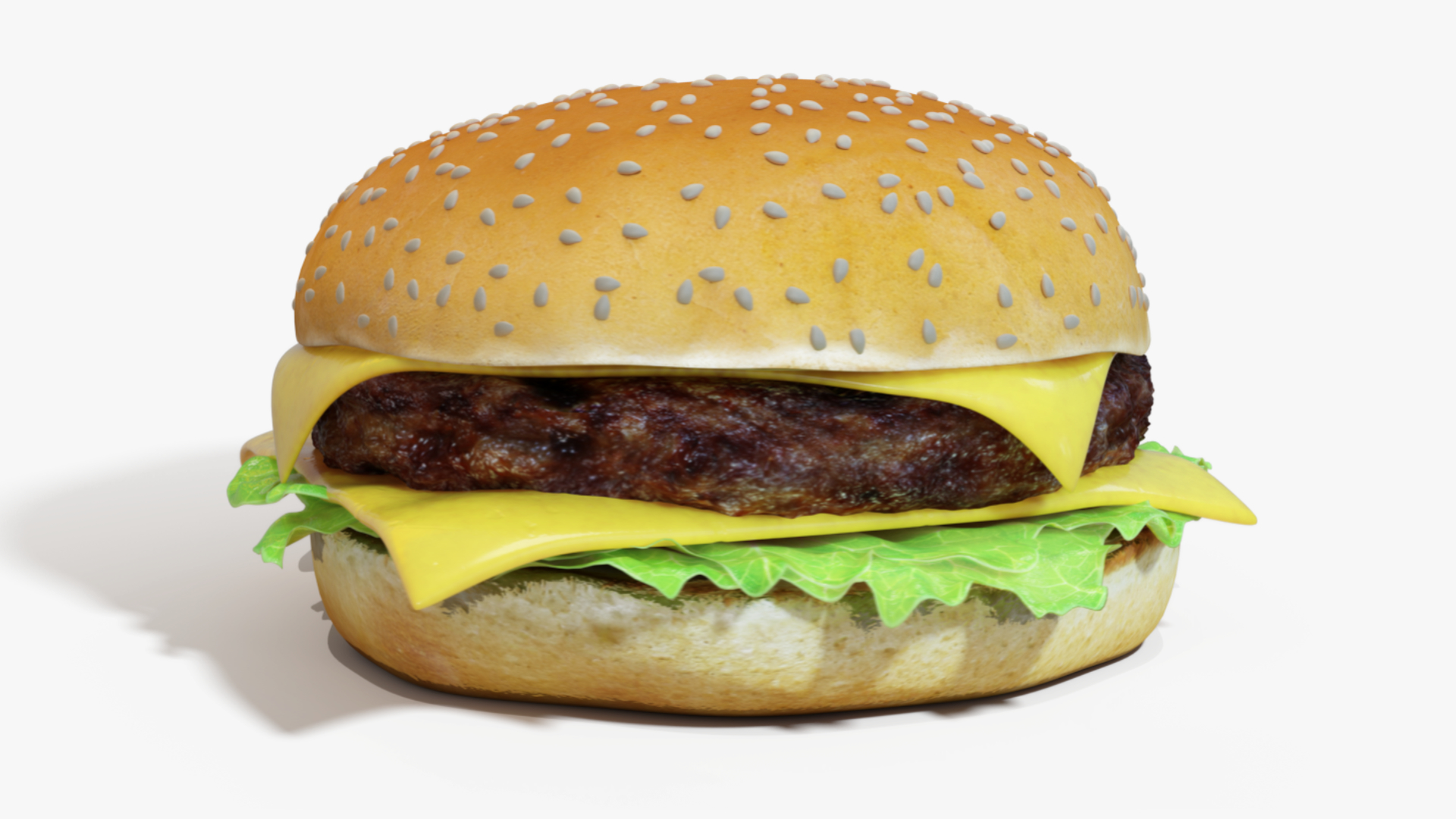 3d burger hamburger cheeseburger sandwich model