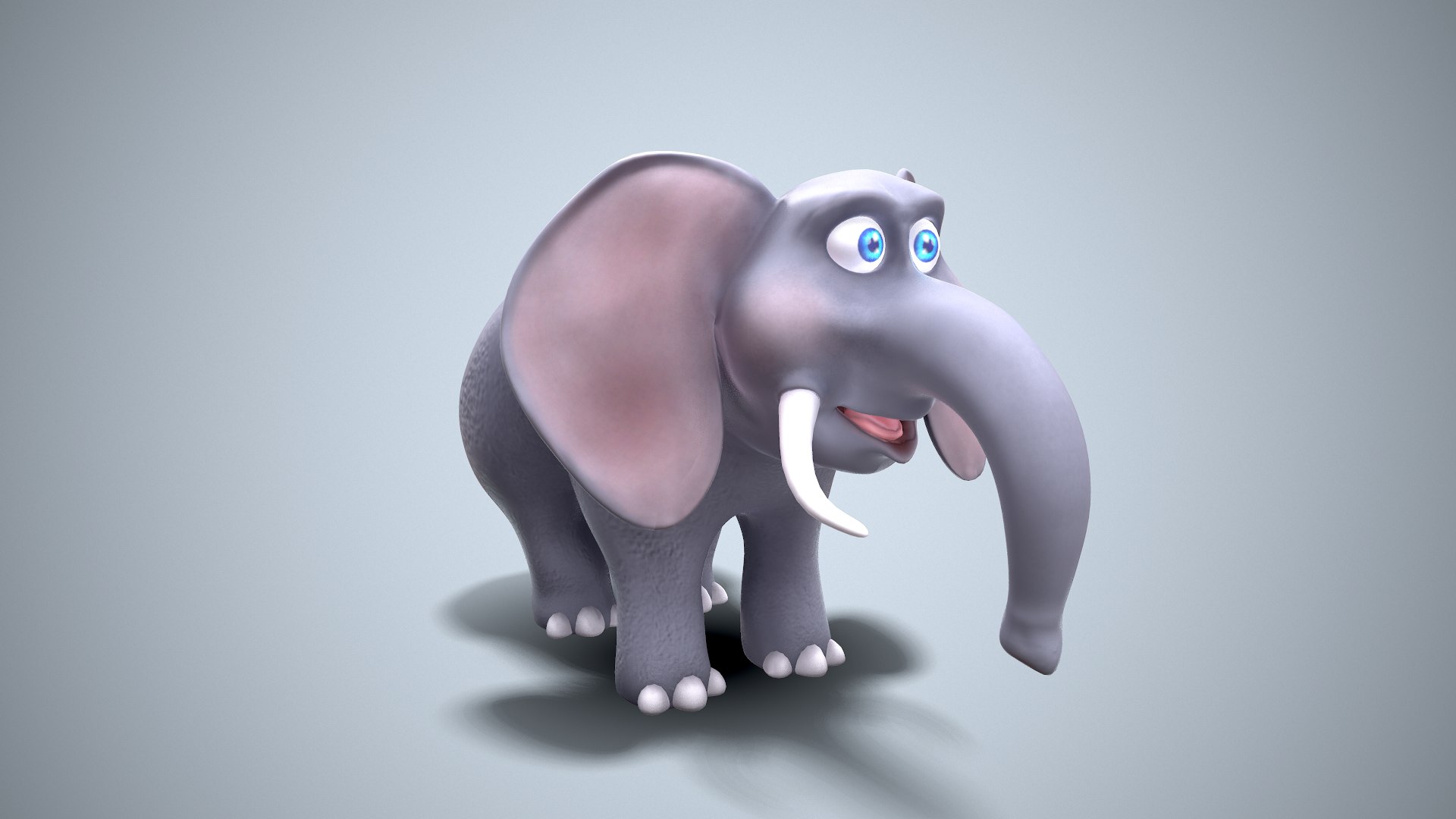 Elephant Cartoon Toon D Model Turbosquid