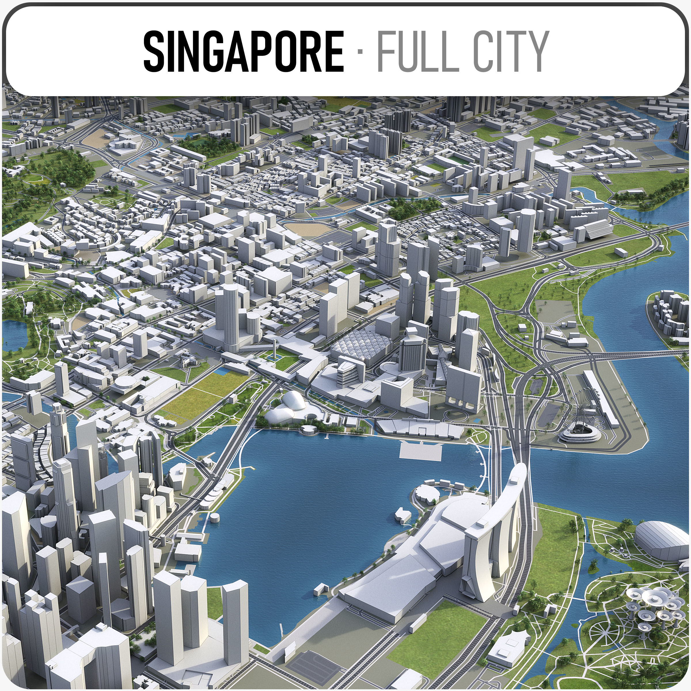 3d singapore area urban
